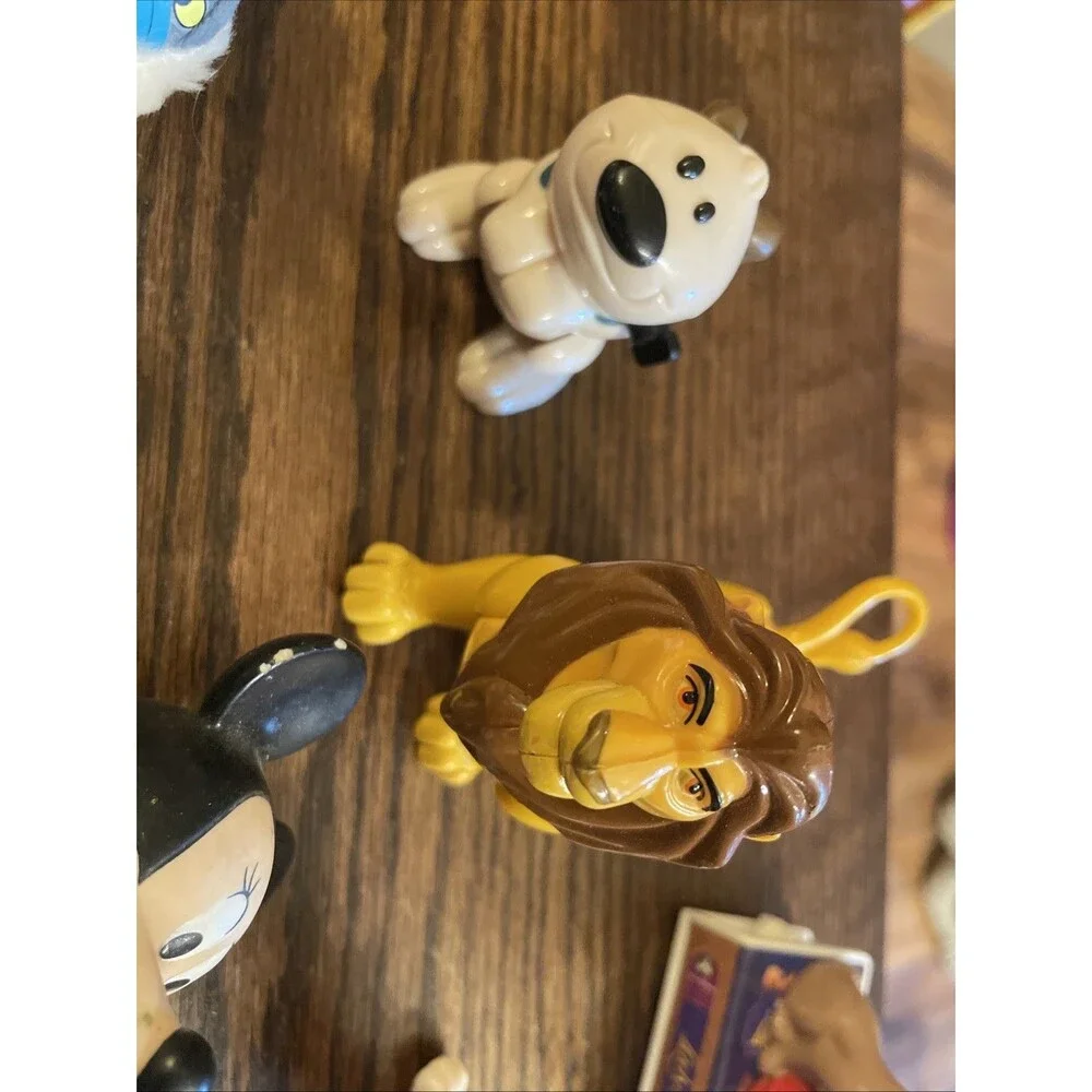 Vintage Figurines Disney Mickey Minnie Iago Mufasa Rafiki Lot Of 10 Figures
